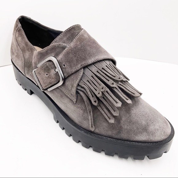 {Vis Spigia} Suede Fringed Loafers - Picture 15 of 16